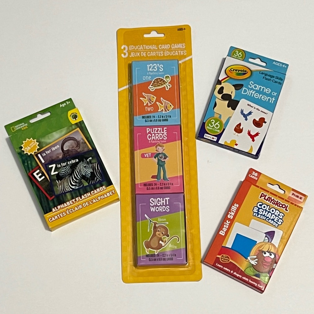 3/$30 Educational Card Games And Learning Flash Cards Bundle Lot Set NEW